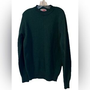 Tuxan Vintage Shetland Wool Knit Sweater Men’s Large Long/LL Forest Green Crew